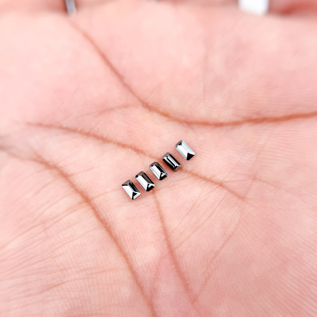 4 MM Emerald Rose Cut Black Natural Fancy Diamond