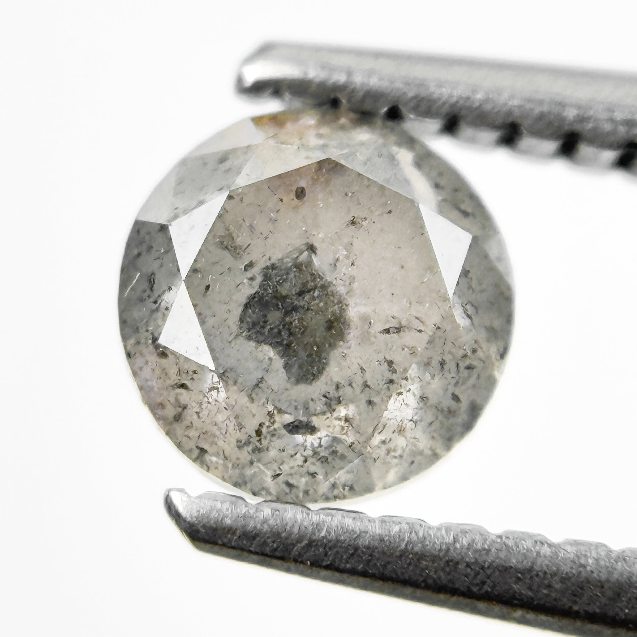 0.80 Ct Round Brilliant Cut Grey Natural Salt and Pepper Diamond