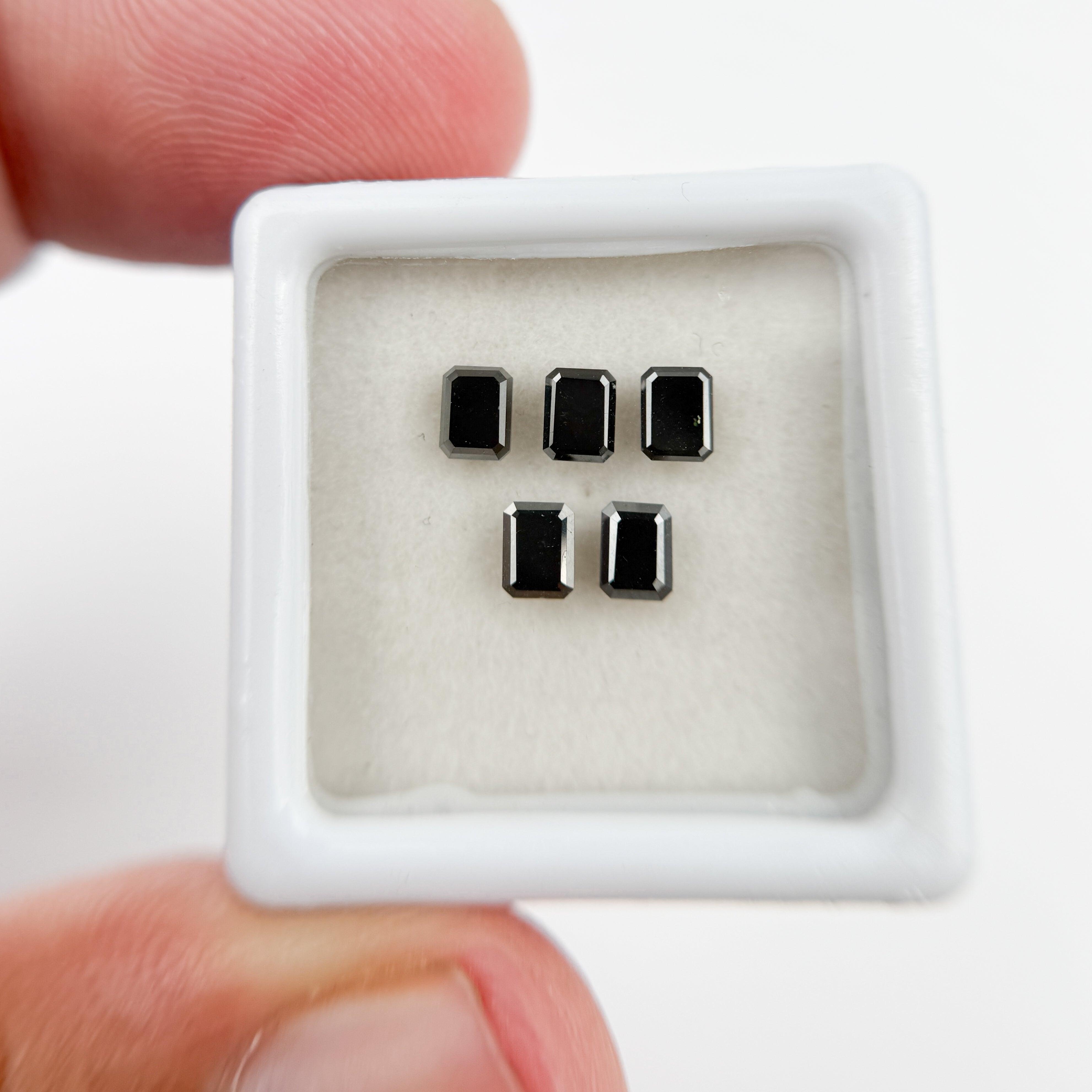4 X 3 MM Emerald Rose Cut Black Natural Fancy Diamond