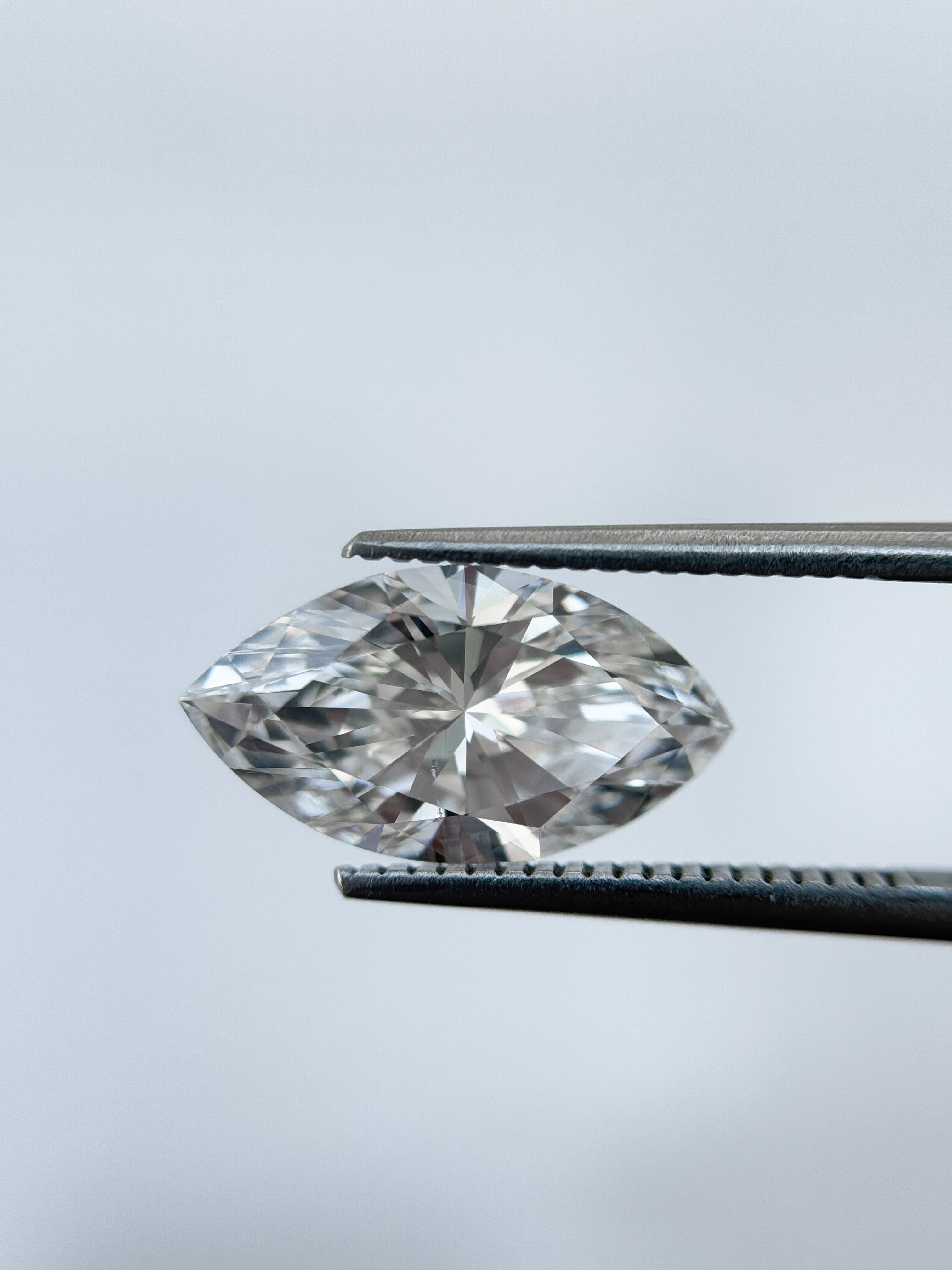3.59 Ct Marquise Brilliant Cut White Natural Salt and Pepper Diamond