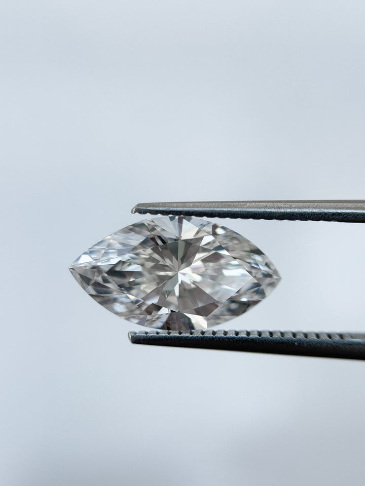 3.59 Ct Marquise Brilliant Cut White Natural Salt and Pepper Diamond