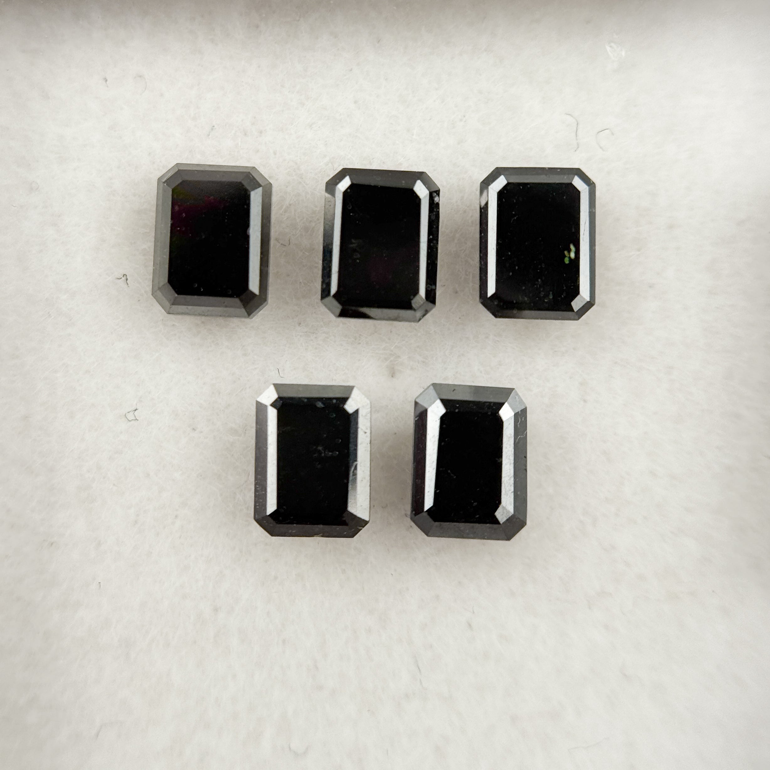 4 X 3 MM Emerald Rose Cut Black Natural Fancy Diamond