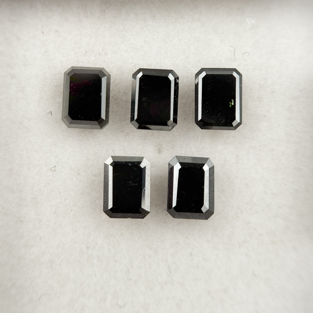 4 X 3 MM Emerald Rose Cut Black Natural Fancy Diamond