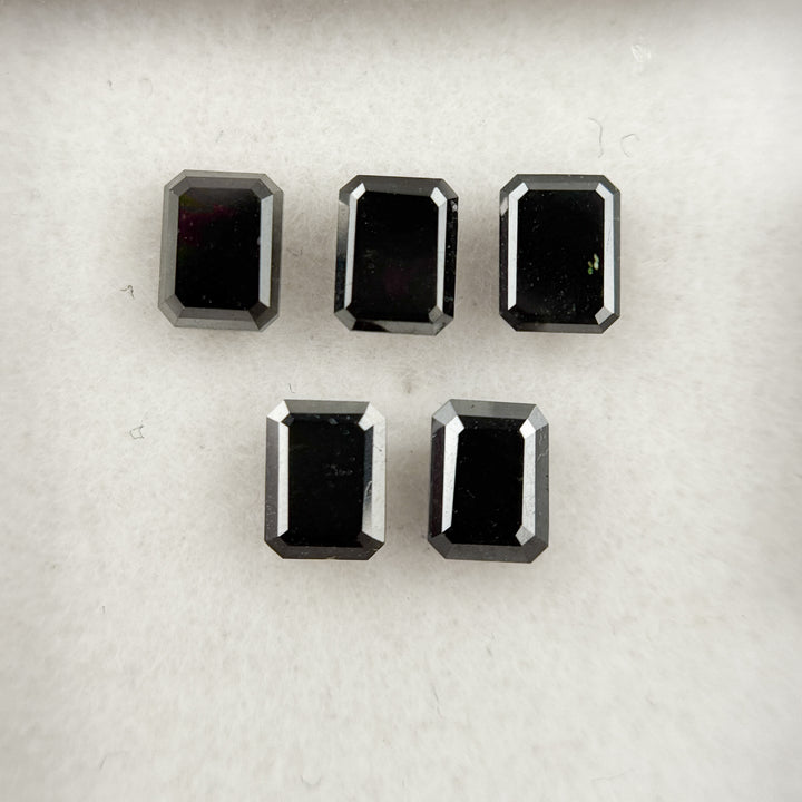 4 X 3 MM Emerald Rose Cut Black Natural Fancy Diamond