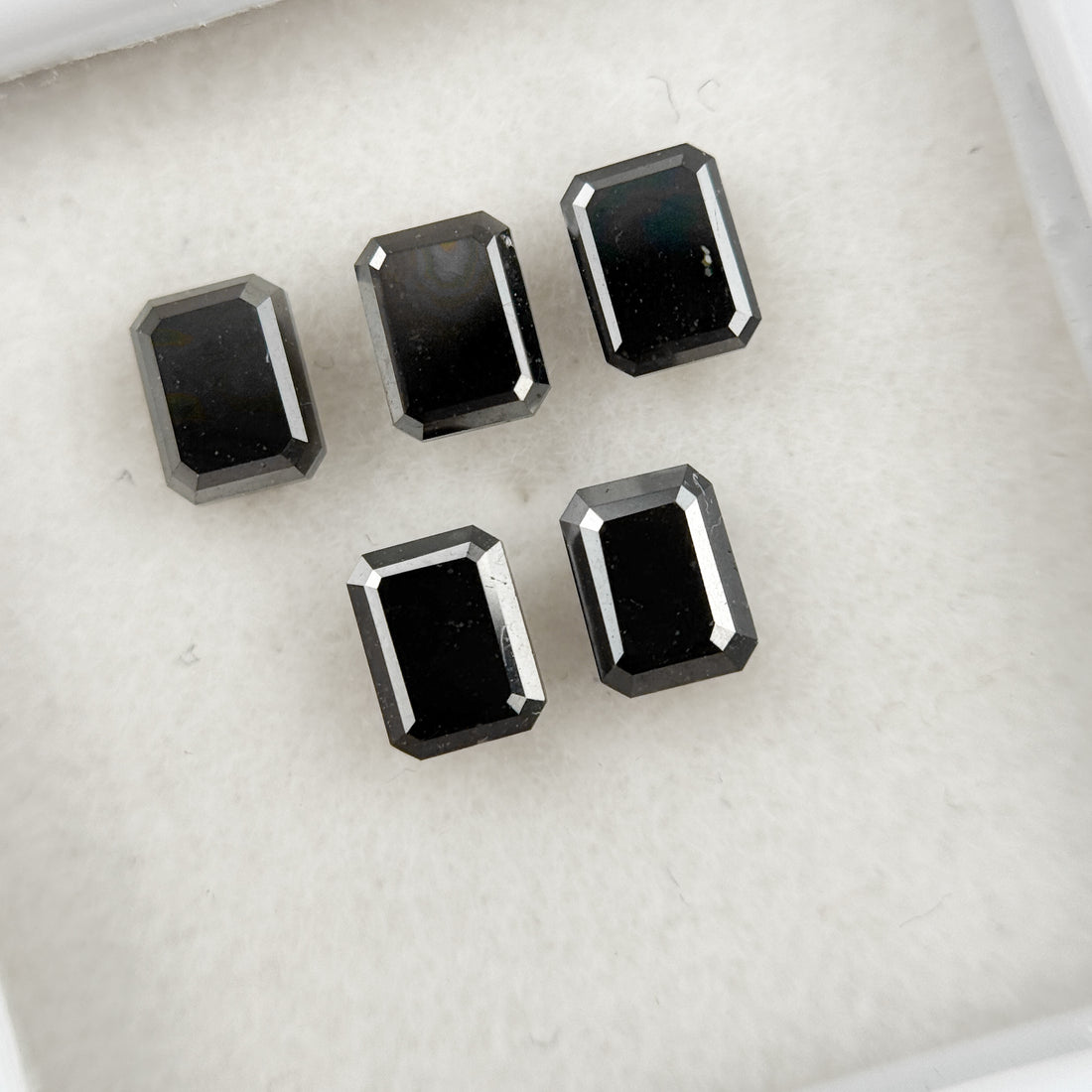 5 X 3 MM Emerald Rose Cut Black Natural Fancy Diamond