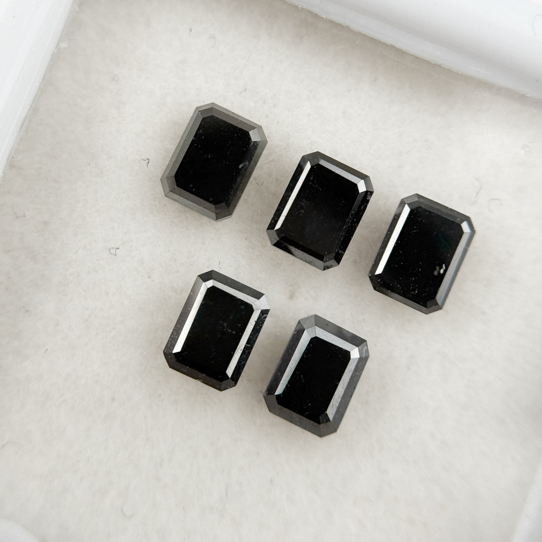 6 X 4 MM Emerald Rose Cut Black Natural Fancy Diamond