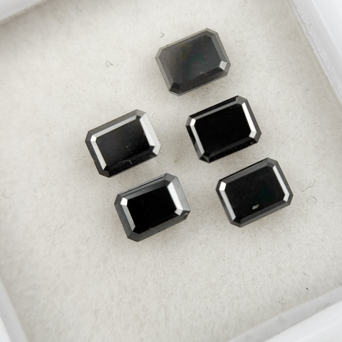 6 X 4 MM Emerald Rose Cut Black Natural Fancy Diamond