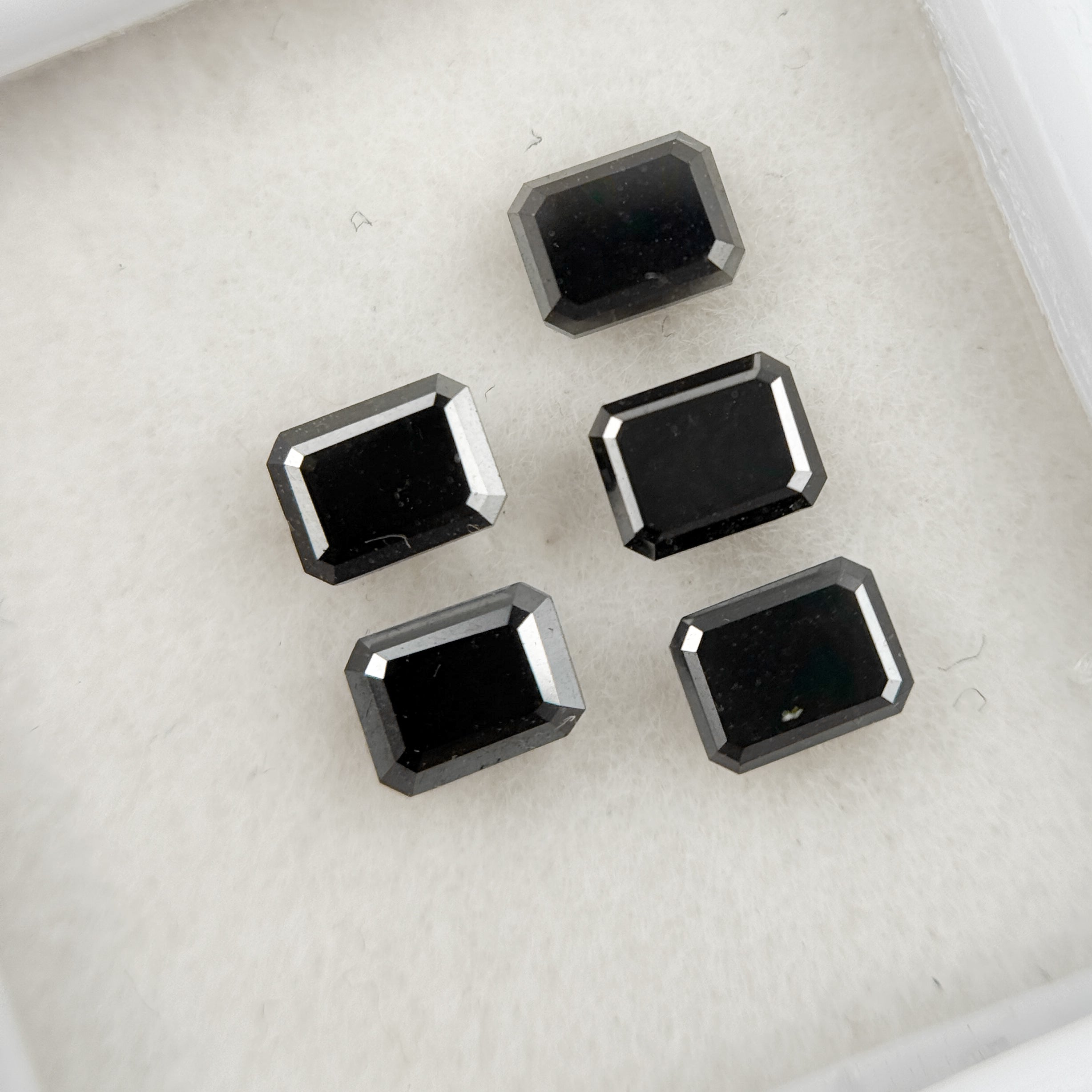5 X 3 MM Emerald Rose Cut Black Natural Fancy Diamond