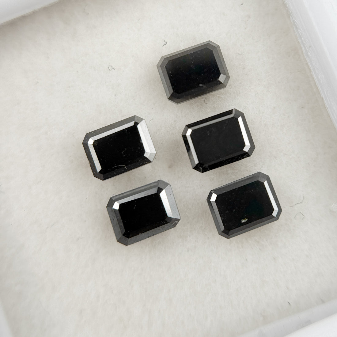 5 X 3 MM Emerald Rose Cut Black Natural Fancy Diamond