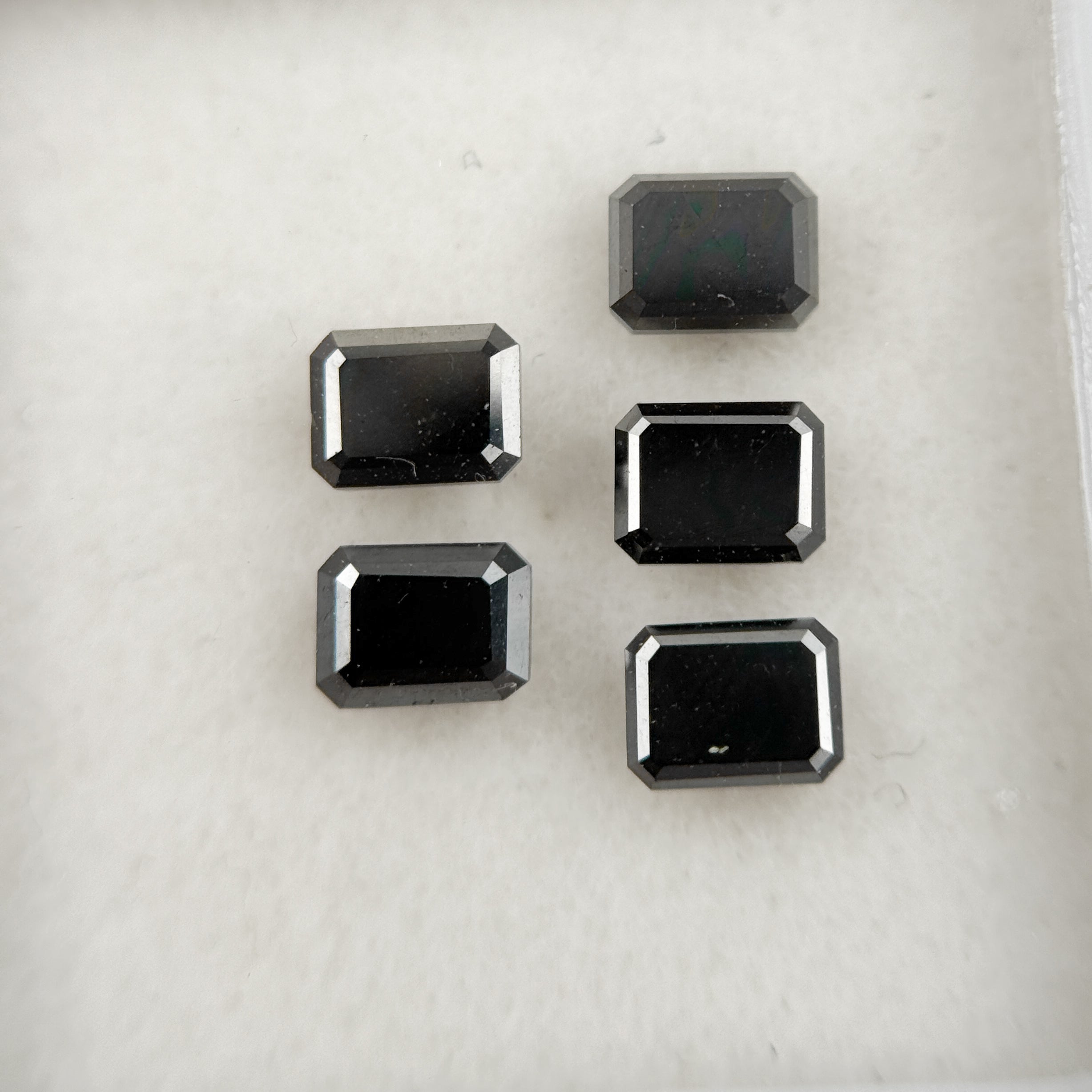5 X 3 MM Emerald Rose Cut Black Natural Fancy Diamond