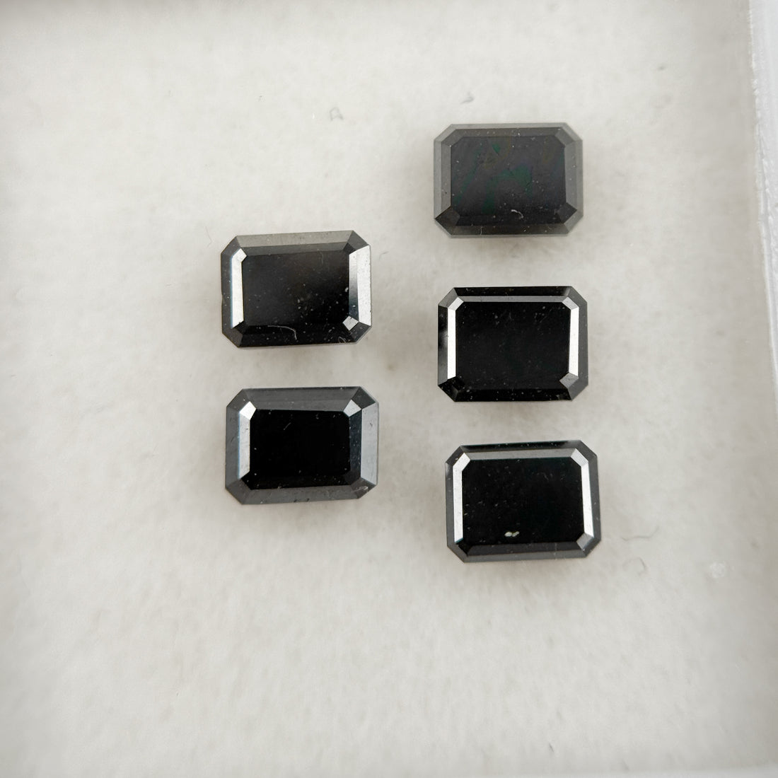 5 X 3 MM Emerald Rose Cut Black Natural Fancy Diamond