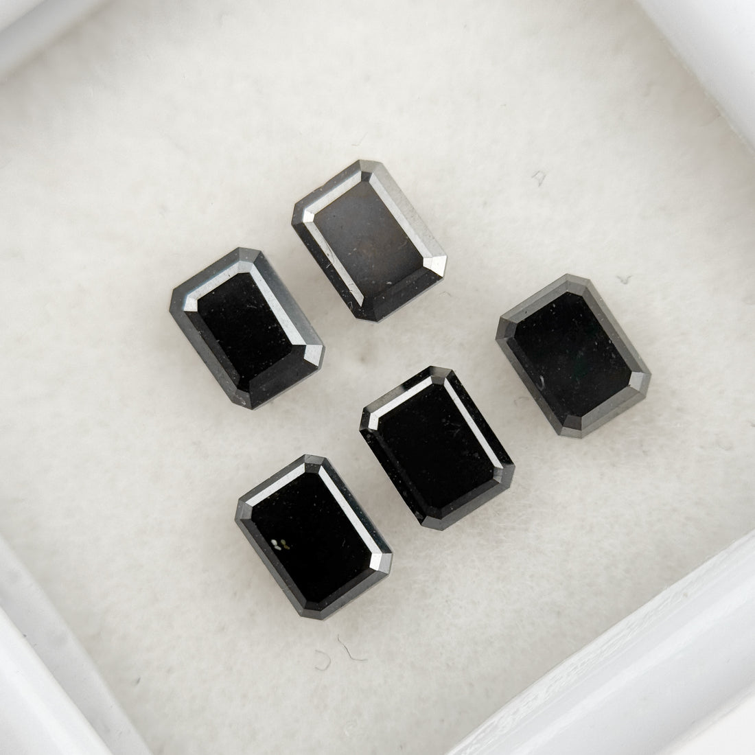 4 X 3 MM Emerald Rose Cut Black Natural Fancy Diamond