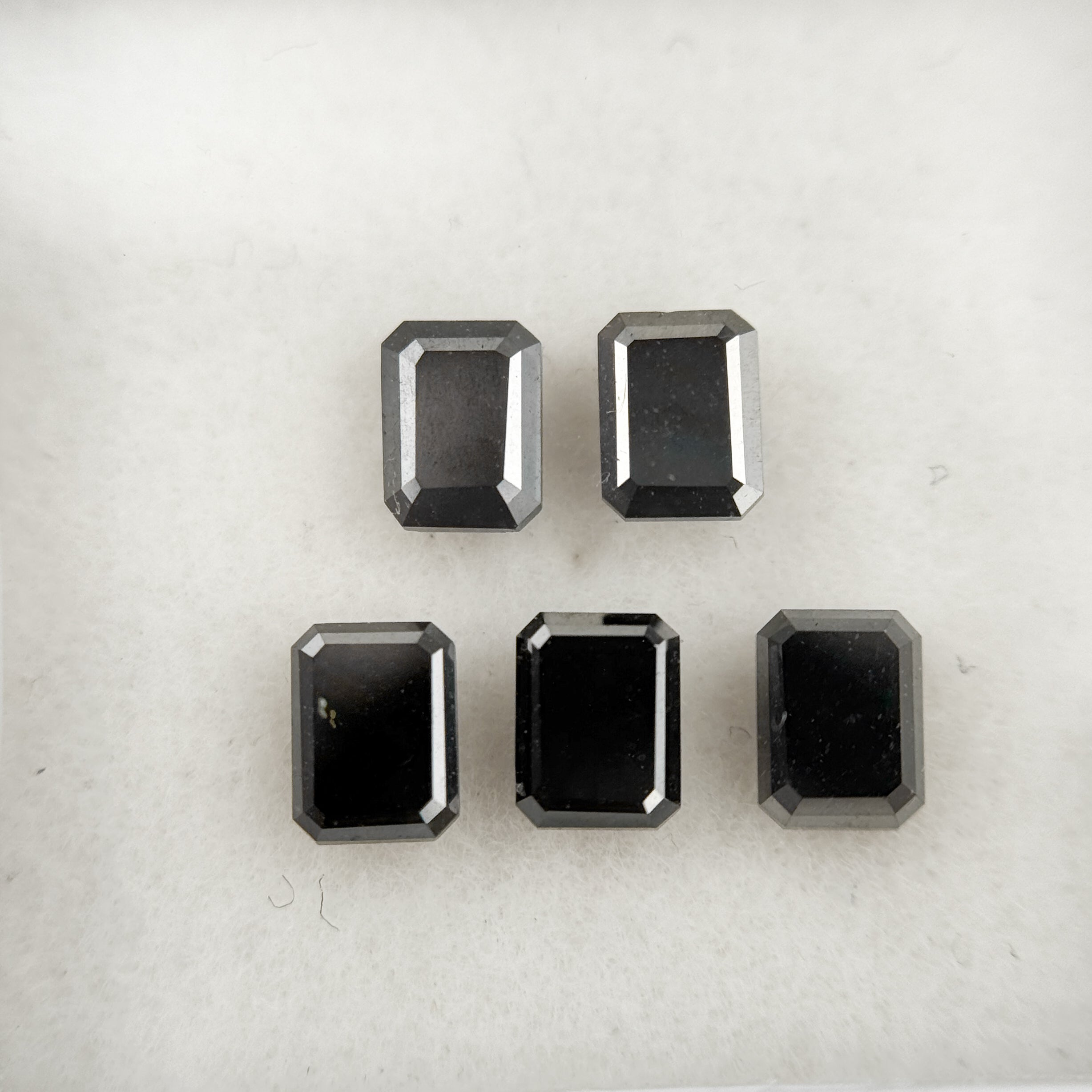 5 X 3 MM Emerald Rose Cut Black Natural Fancy Diamond