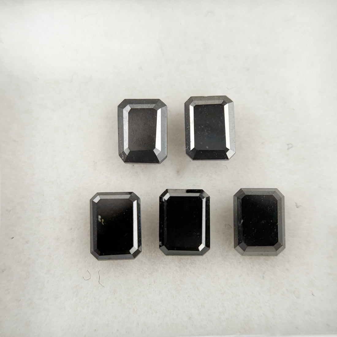 5 X 3 MM Emerald Rose Cut Black Natural Fancy Diamond