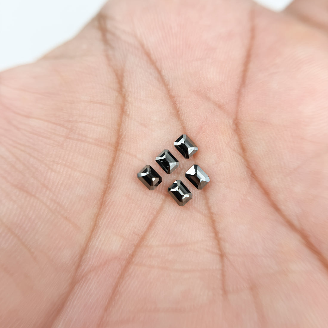 4 X 3 MM Emerald Rose Cut Black Natural Fancy Diamond