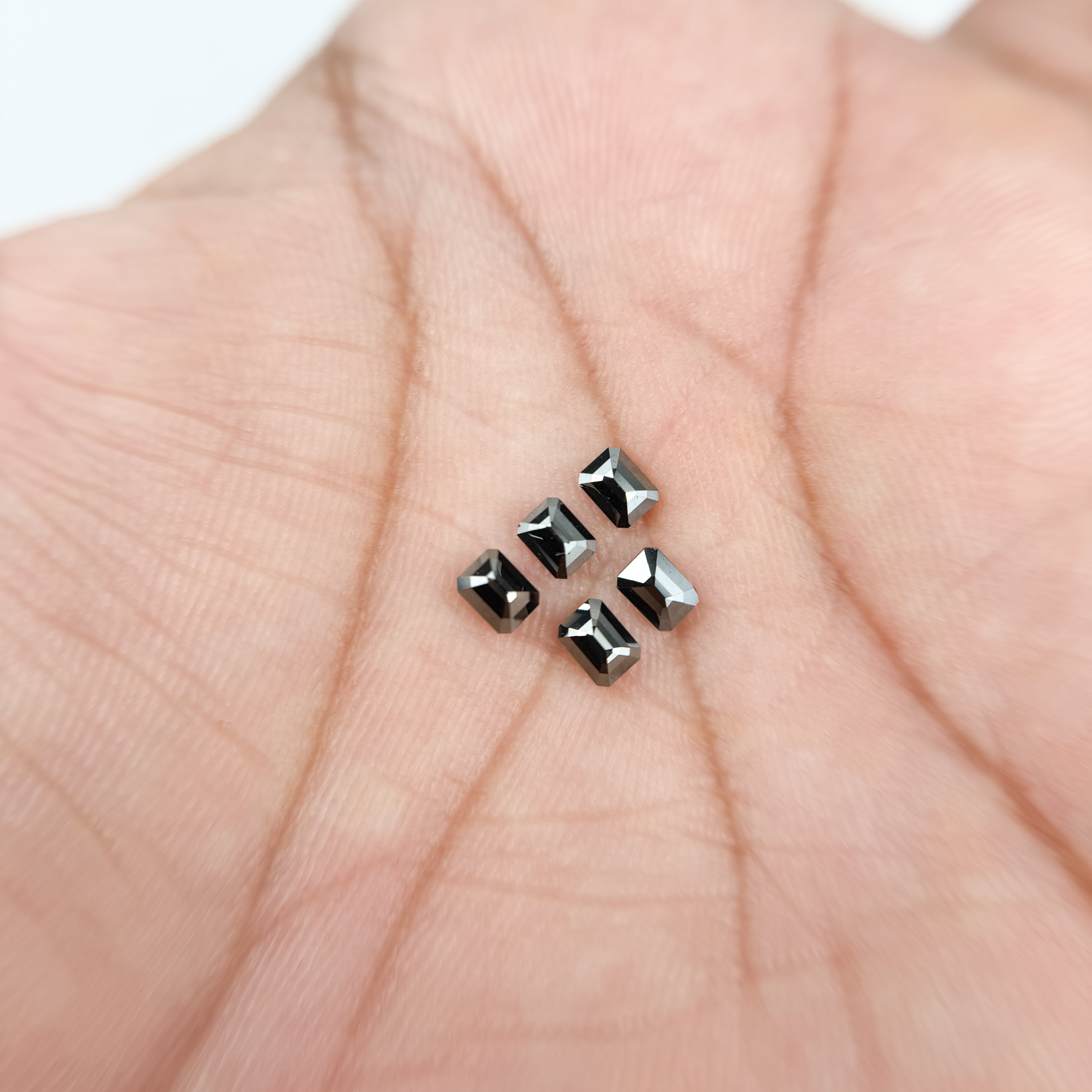 5 X 3 MM Emerald Rose Cut Black Natural Fancy Diamond