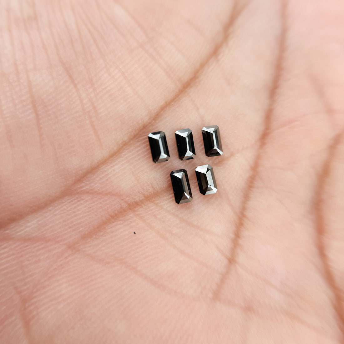 4.5 MM Emerald Rose Cut Black Natural Fancy Diamond