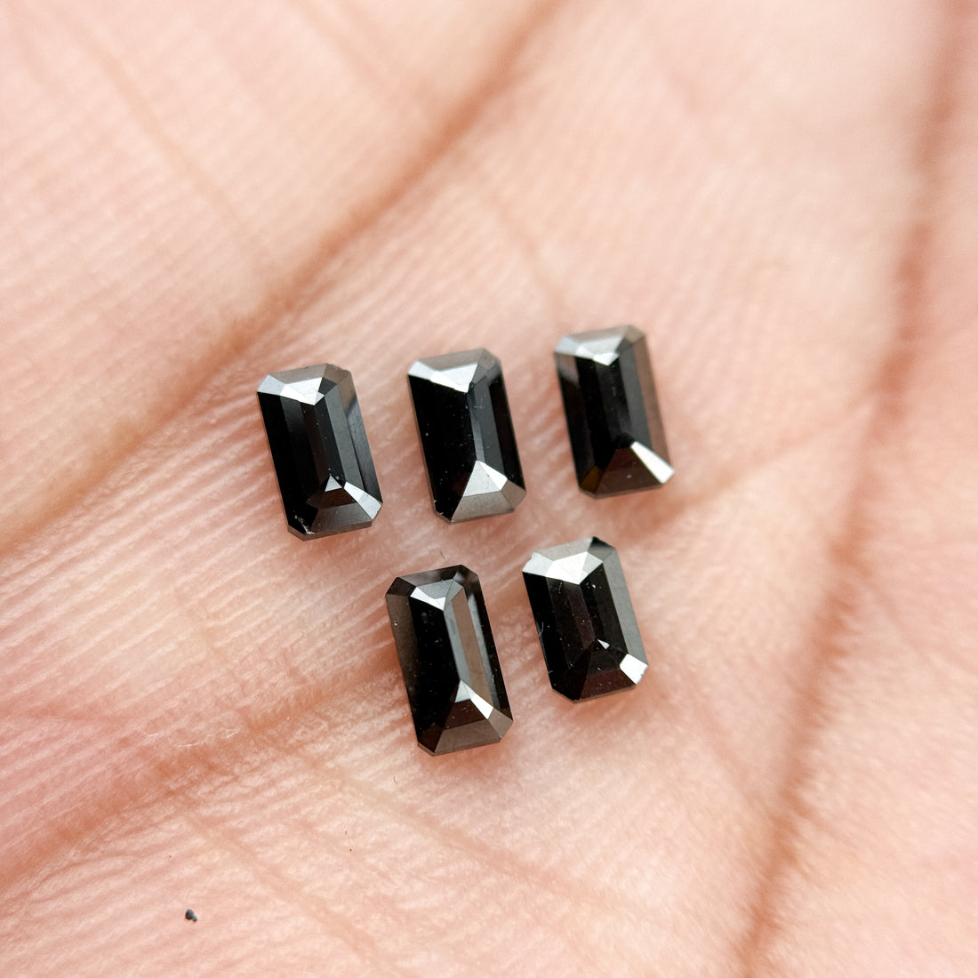 4.5 MM Emerald Rose Cut Black Natural Fancy Diamond