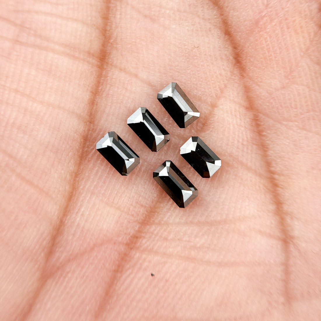 4.5 MM Emerald Rose Cut Black Natural Fancy Diamond