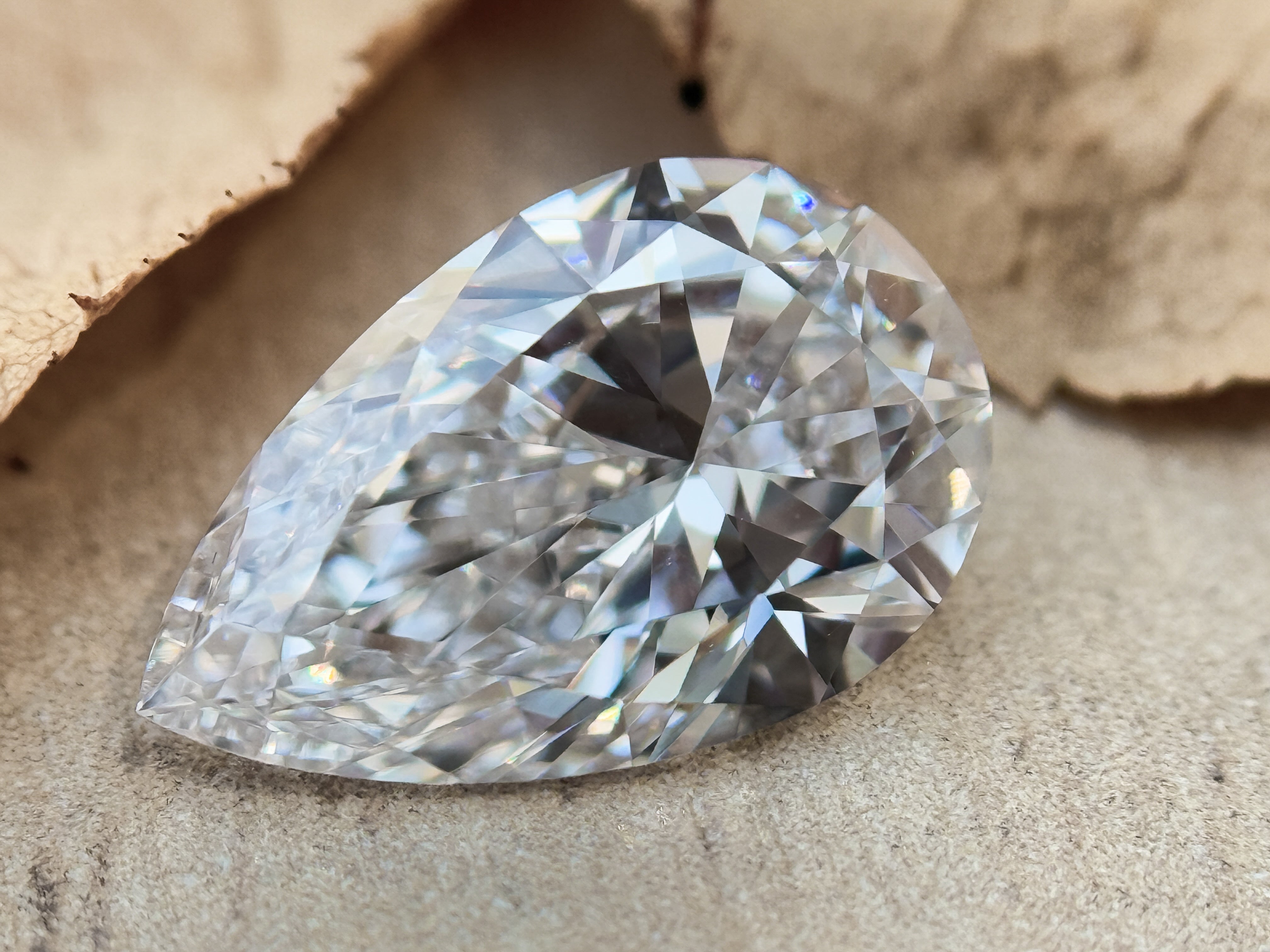 2.50 Ct Pear Brilliant Cut White Lab Grown Fancy Diamond