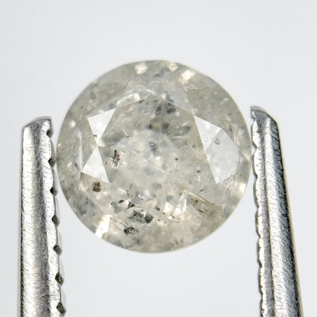 0.77 Ct Round Brilliant Cut Grey Natural Salt and Pepper Diamond