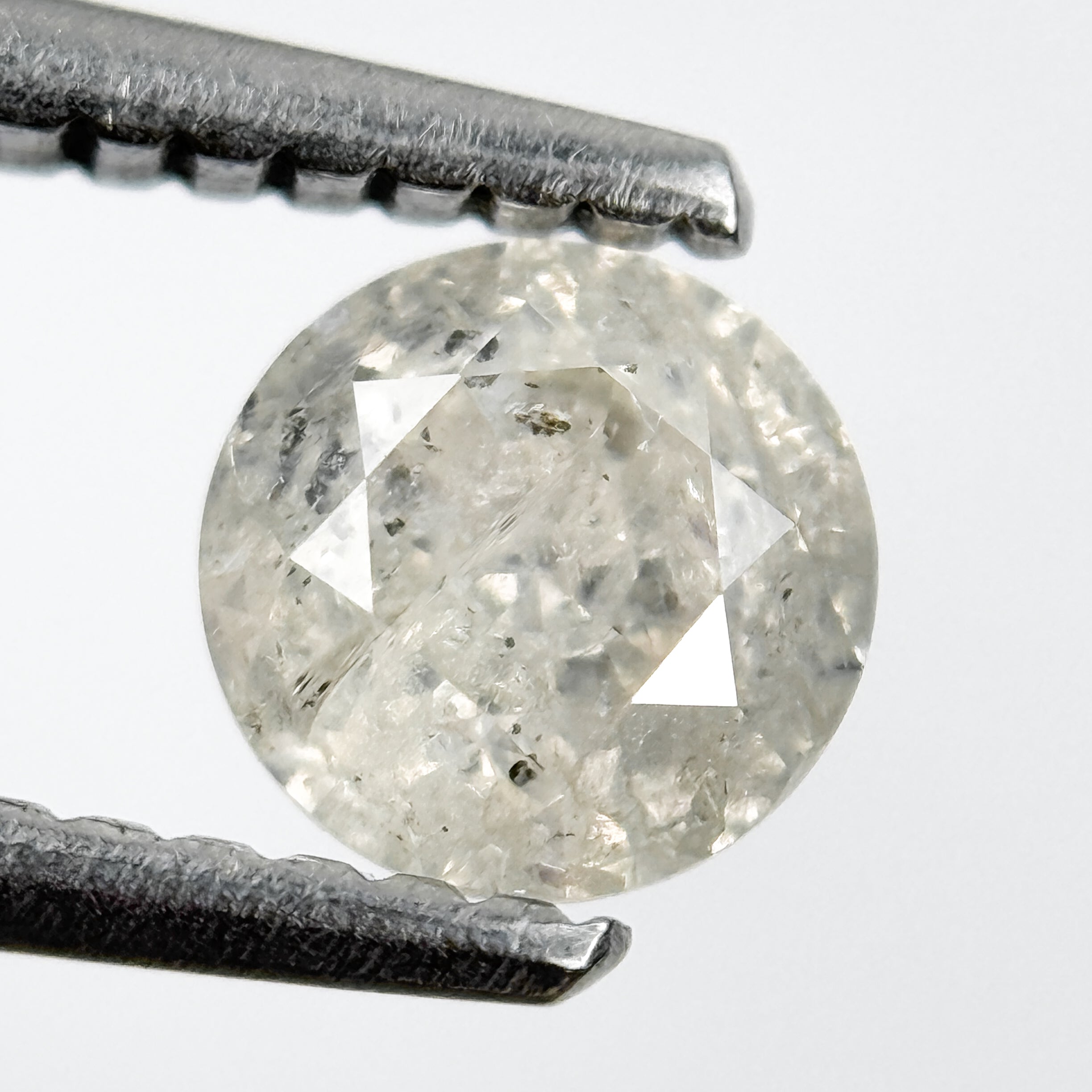 0.77 Ct Round Brilliant Cut Grey Natural Salt and Pepper Diamond