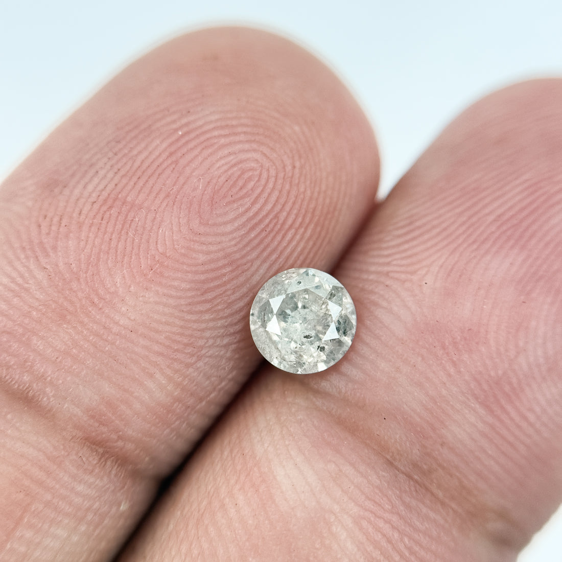 0.77 Ct Round Brilliant Cut Grey Natural Salt and Pepper Diamond