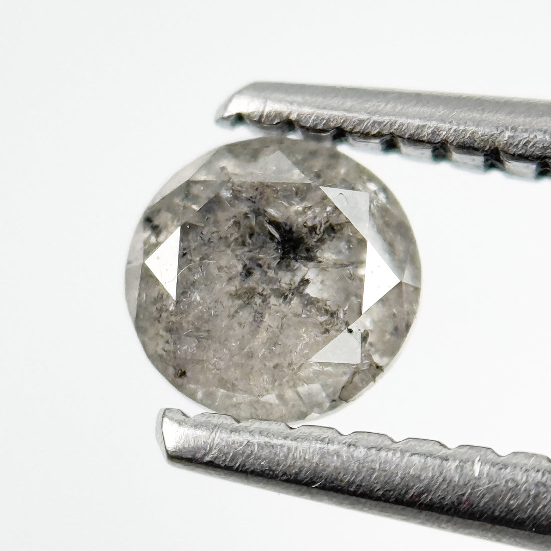 0.39 Ct Round Brilliant Cut Grey Natural Salt and Pepper Diamond