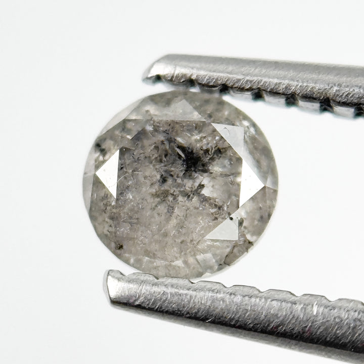 0.39 Ct Round Brilliant Cut Grey Natural Salt and Pepper Diamond