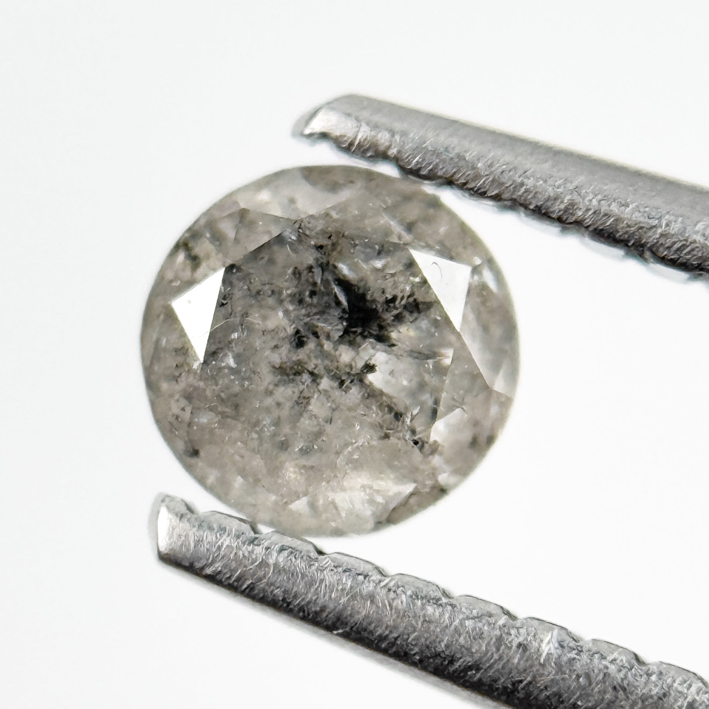 0.39 Ct Round Brilliant Cut Grey Natural Salt and Pepper Diamond