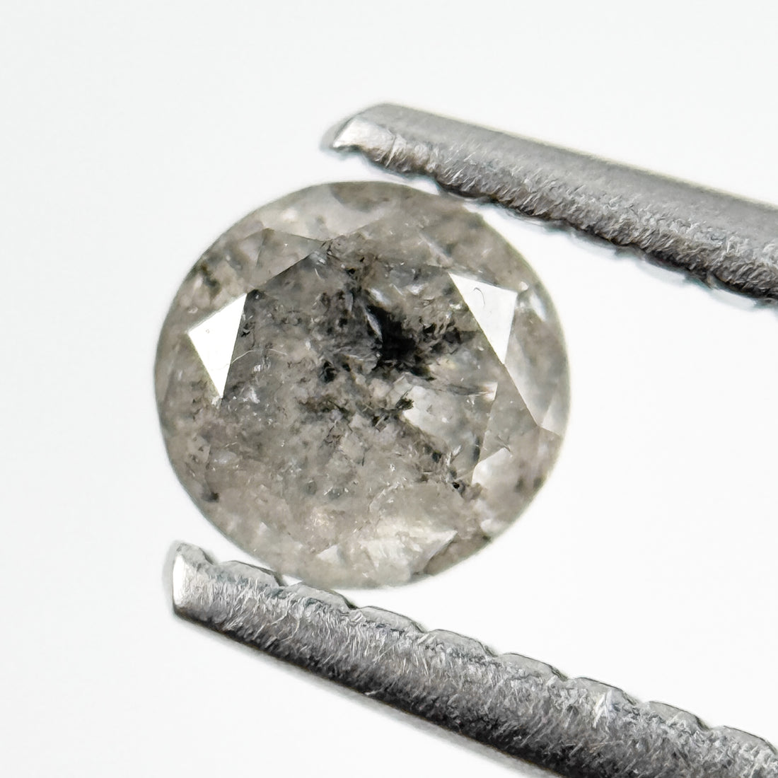 0.39 Ct Round Brilliant Cut Grey Natural Salt and Pepper Diamond