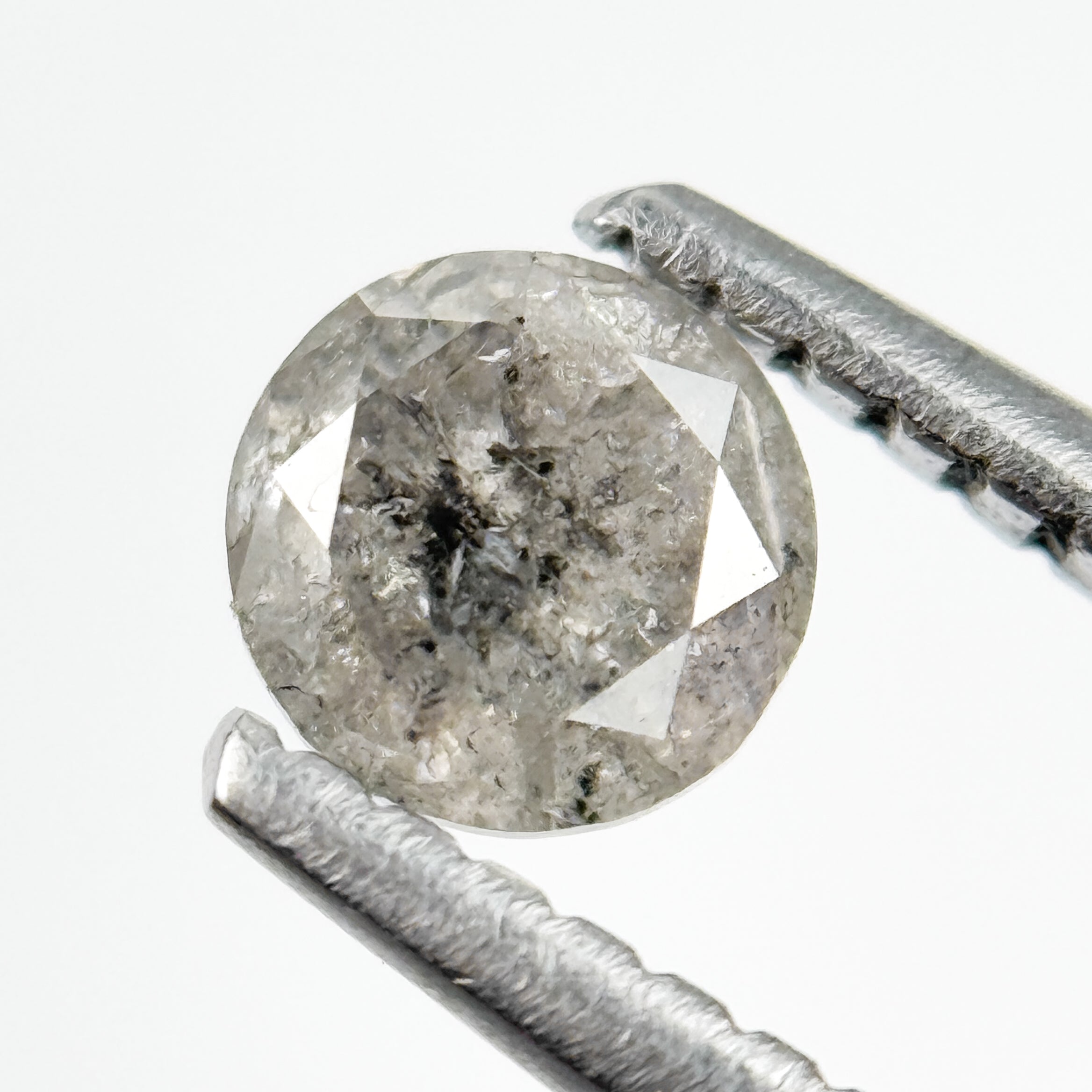 0.39 Ct Round Brilliant Cut Grey Natural Salt and Pepper Diamond