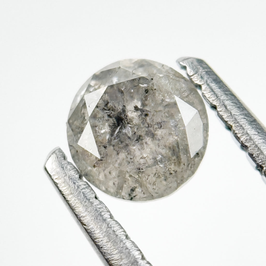 0.39 Ct Round Brilliant Cut Grey Natural Salt and Pepper Diamond