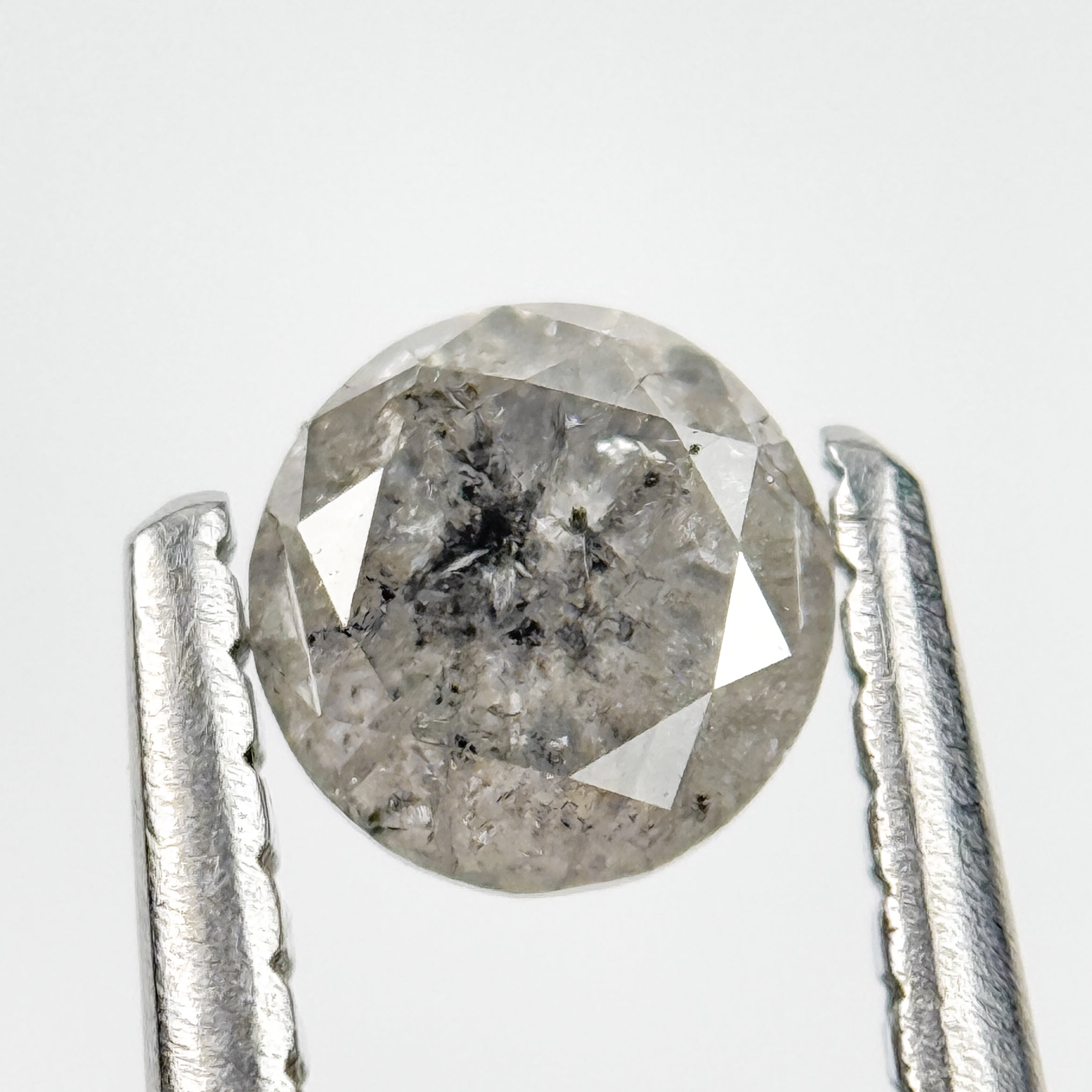 0.39 Ct Round Brilliant Cut Grey Natural Salt and Pepper Diamond