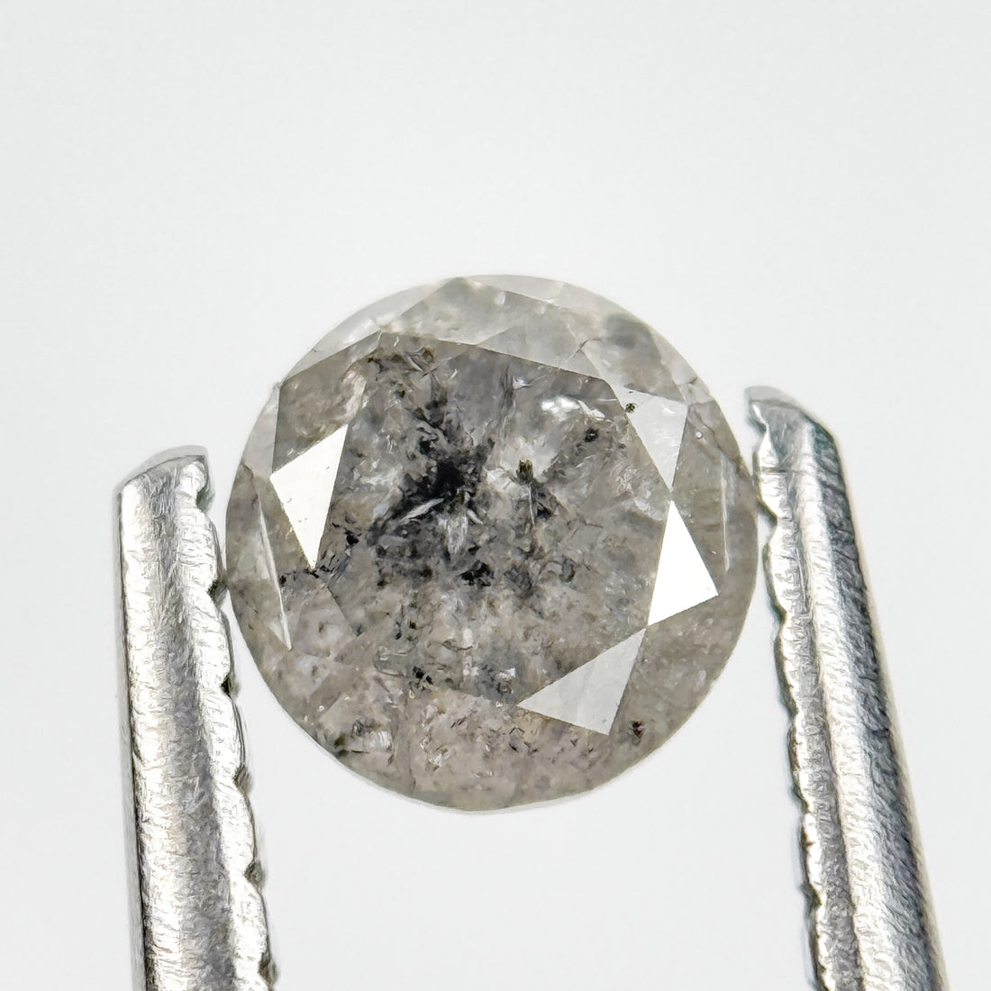 0.39 Ct Round Brilliant Cut Grey Natural Salt and Pepper Diamond