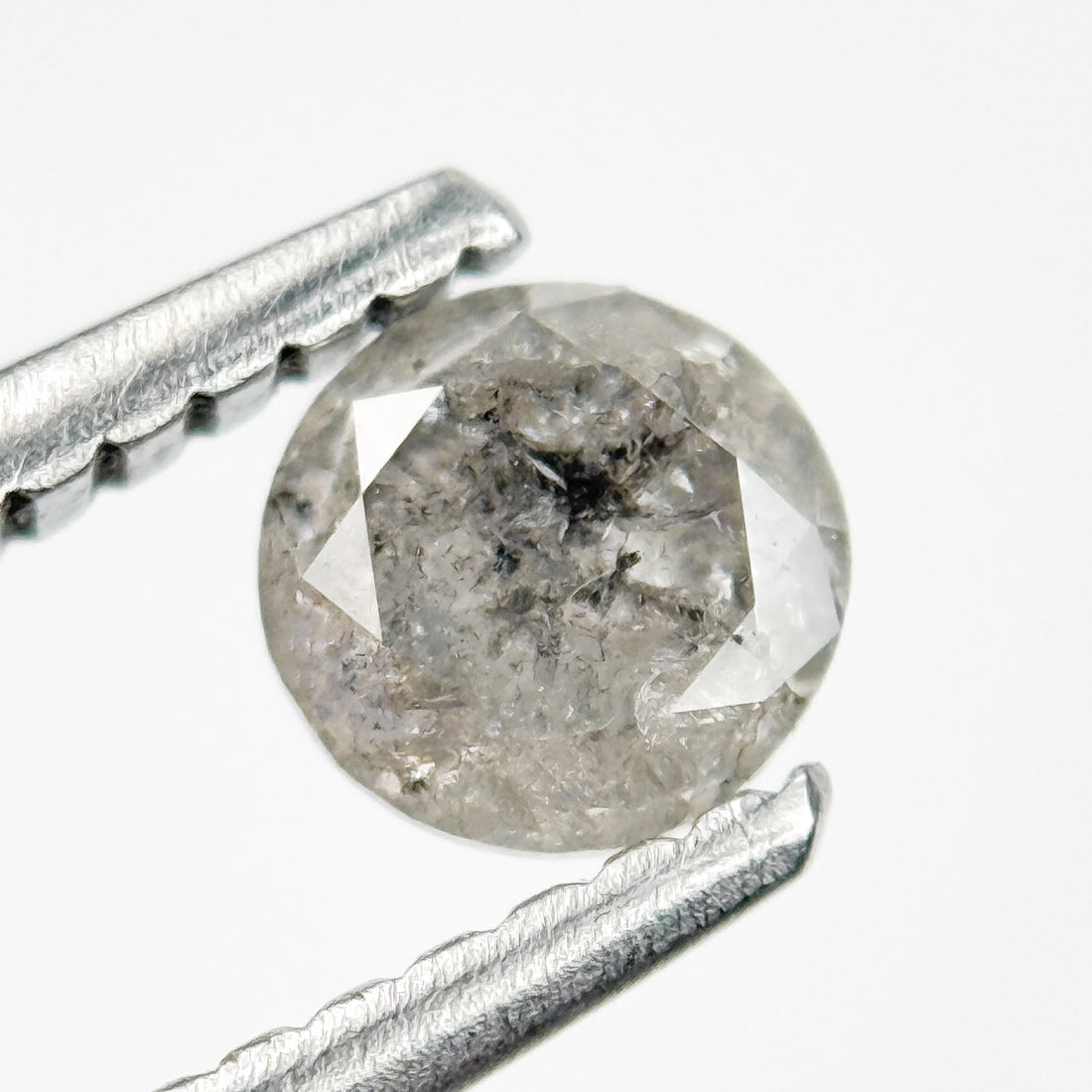 0.39 Ct Round Brilliant Cut Grey Natural Salt and Pepper Diamond