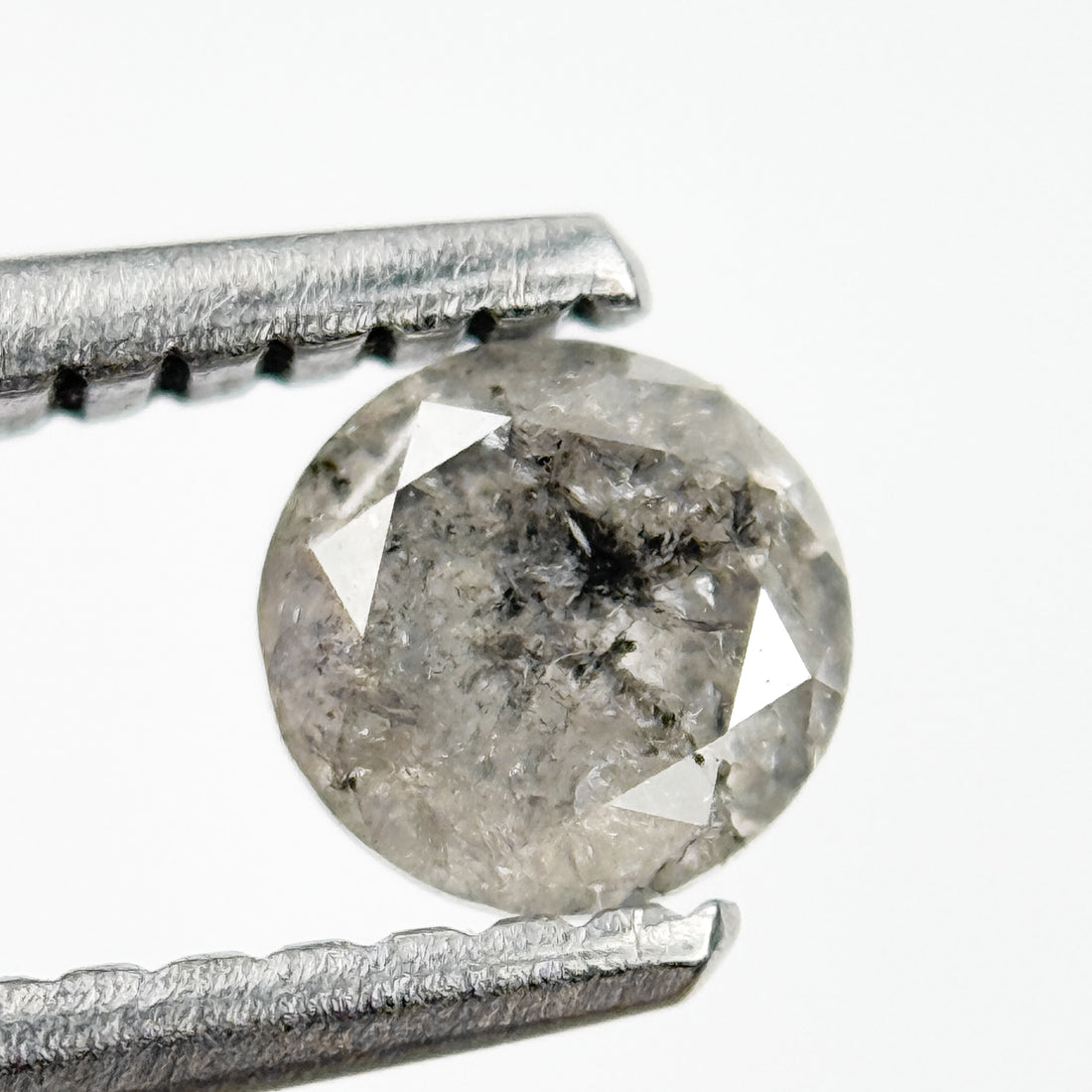0.39 Ct Round Brilliant Cut Grey Natural Salt and Pepper Diamond