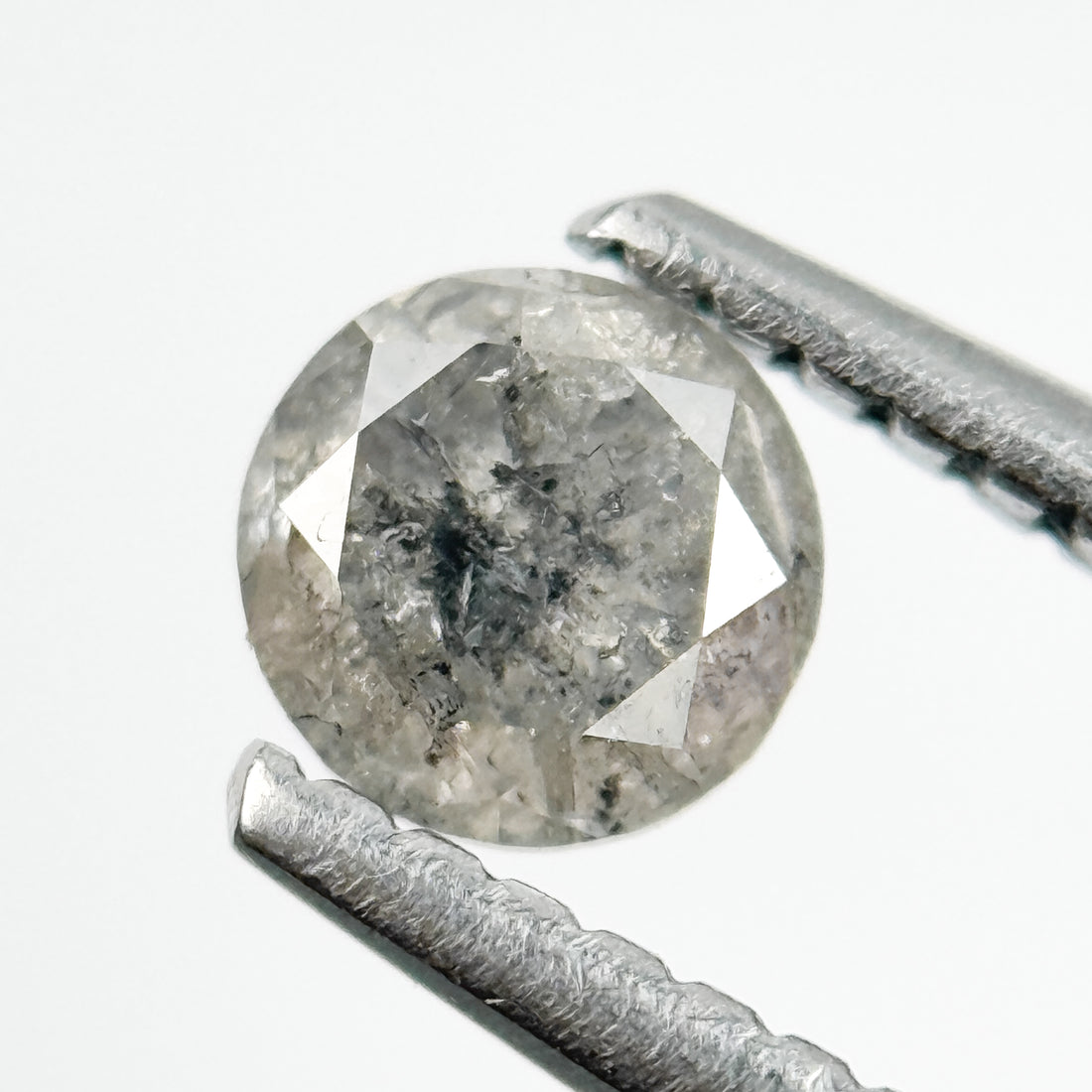 0.39 Ct Round Brilliant Cut Grey Natural Salt and Pepper Diamond