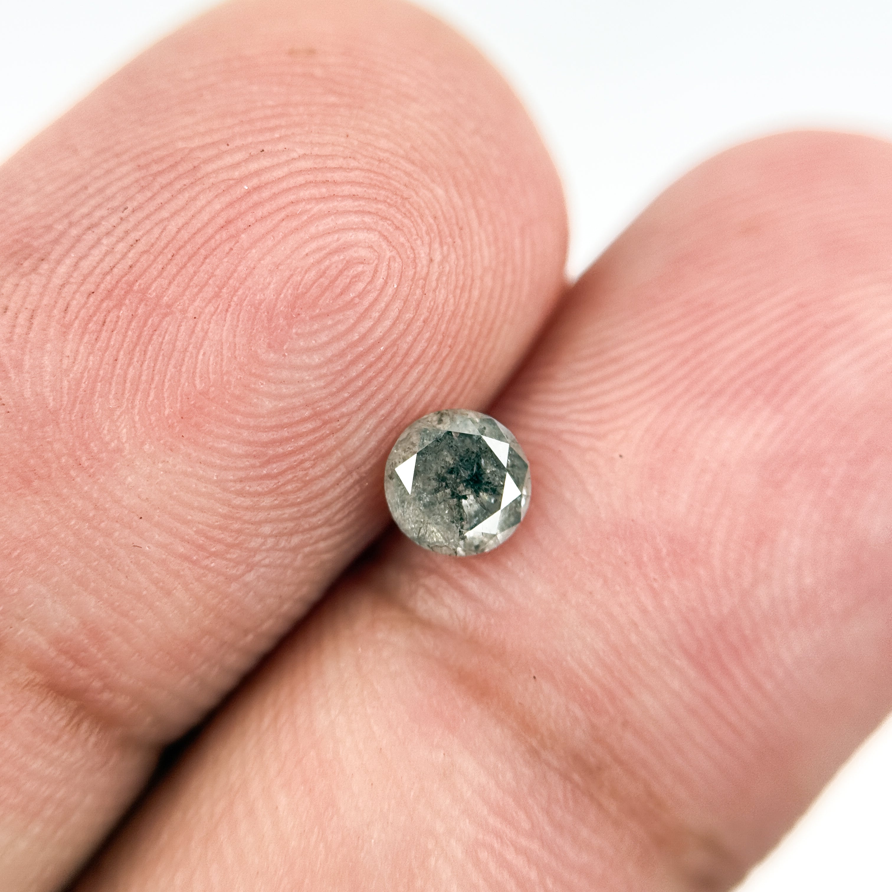 0.39 Ct Round Brilliant Cut Grey Natural Salt and Pepper Diamond