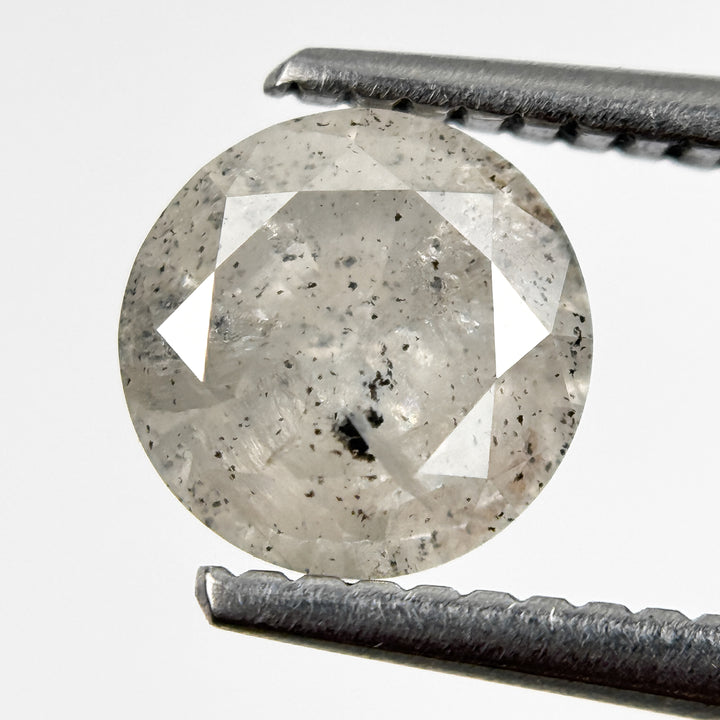 1.26 Ct Round Brilliant Cut White Natural Salt and Pepper Diamond