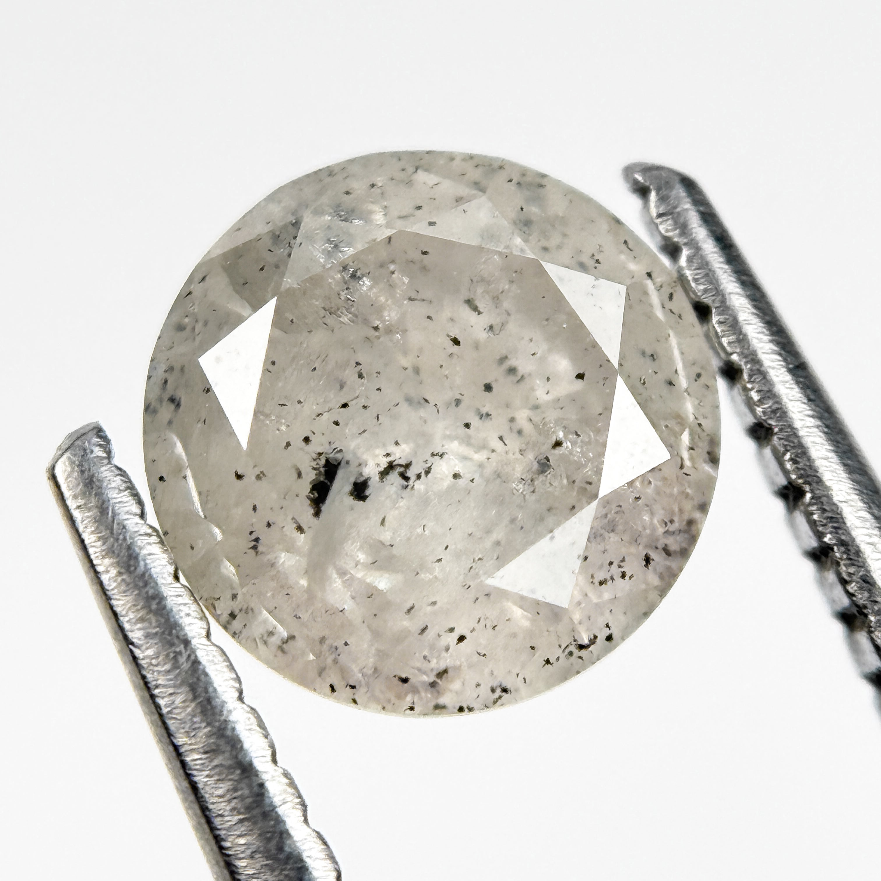 1.26 Ct Round Brilliant Cut White Natural Salt and Pepper Diamond