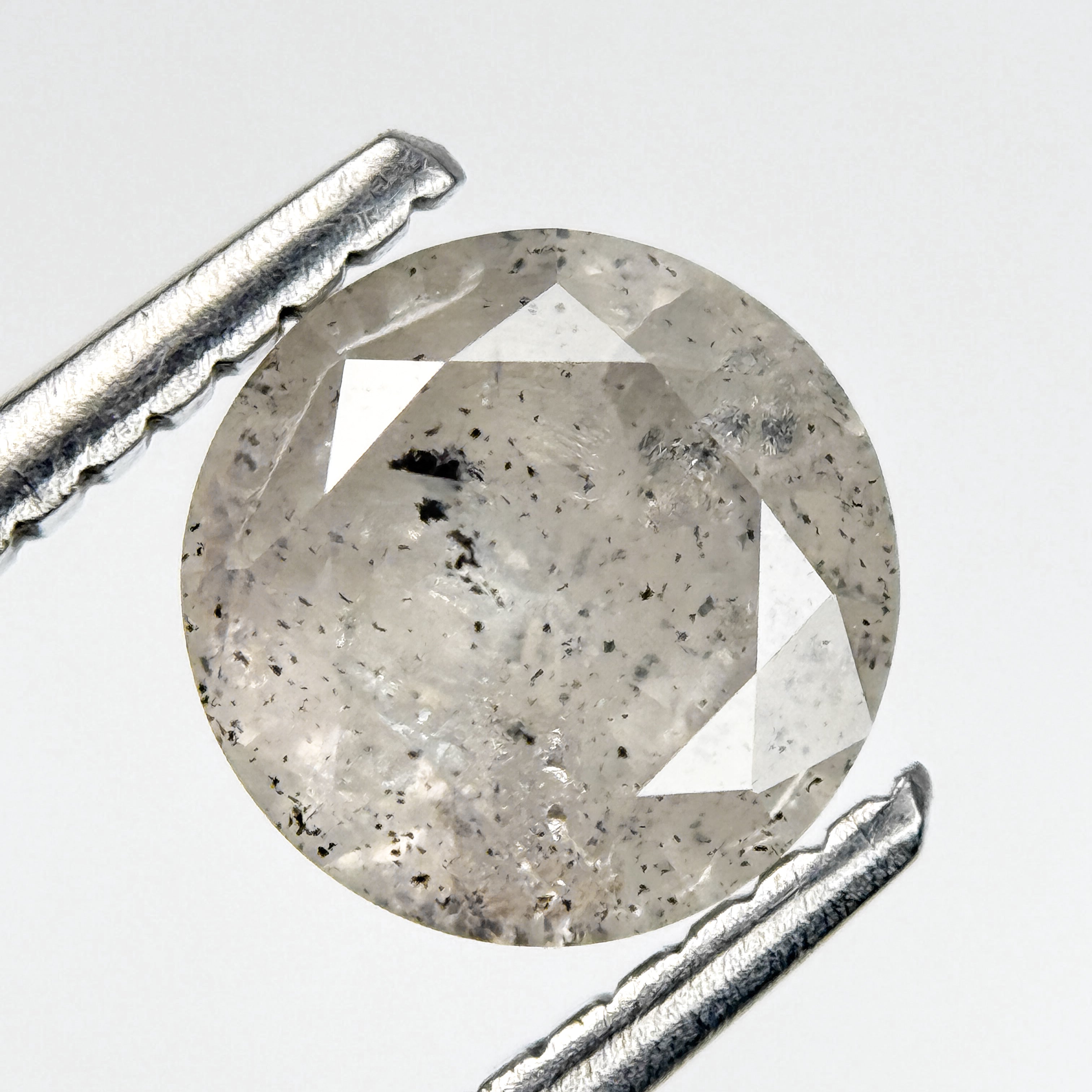 1.26 Ct Round Brilliant Cut White Natural Salt and Pepper Diamond
