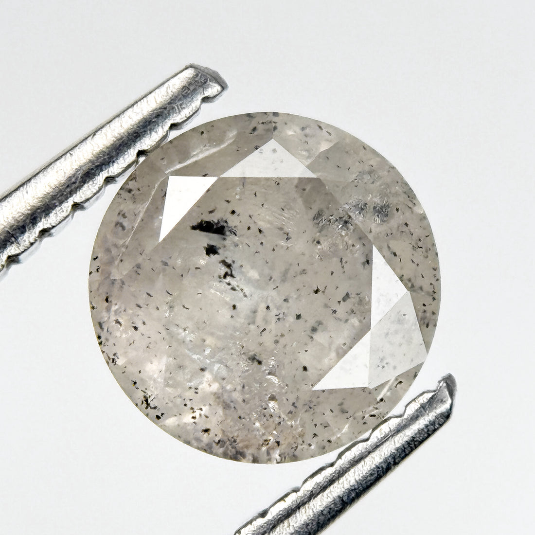 1.26 Ct Round Brilliant Cut White Natural Salt and Pepper Diamond