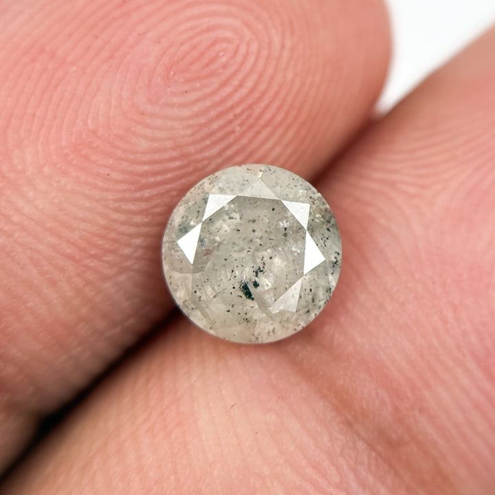 1.26 Ct Round Brilliant Cut White Natural Salt and Pepper Diamond