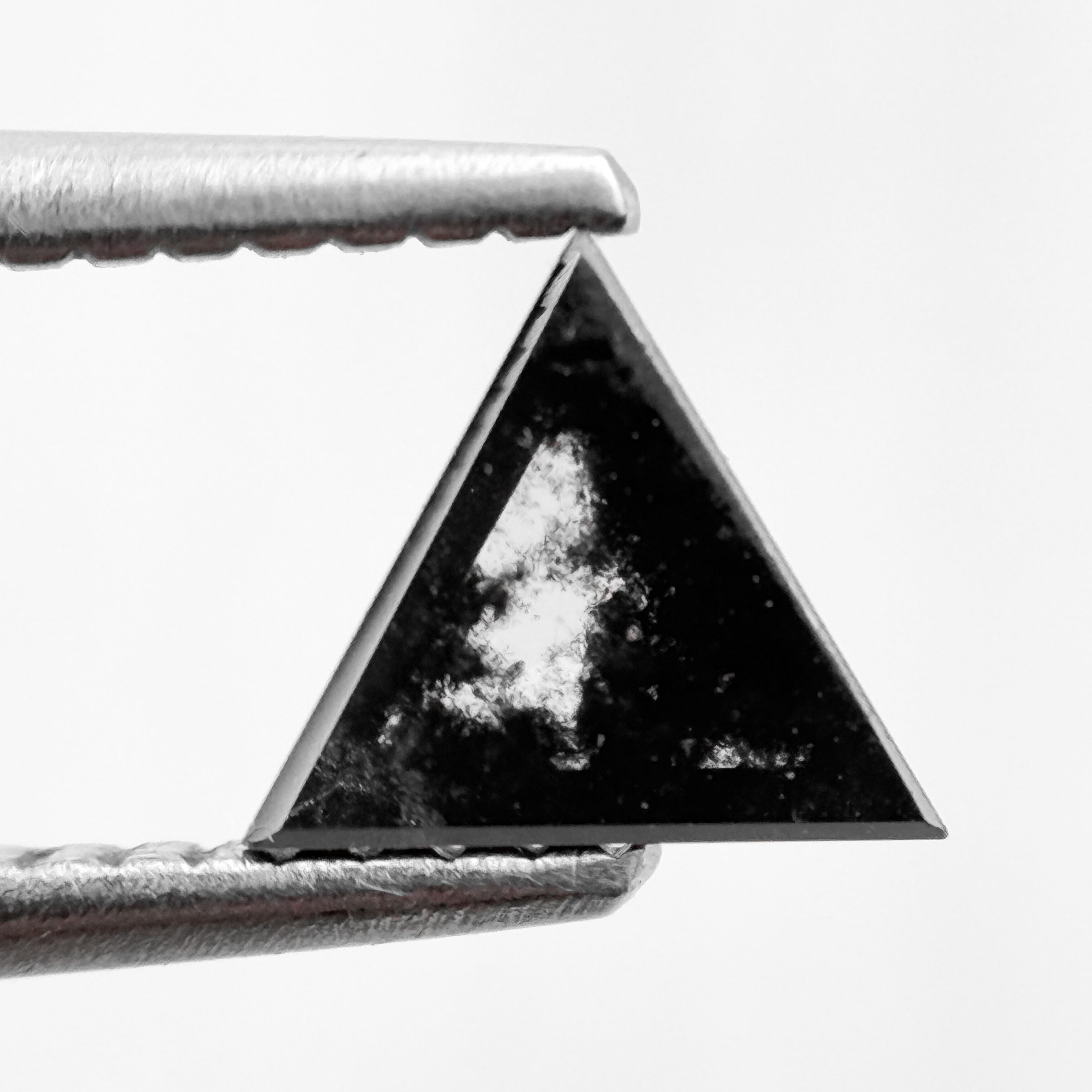 0.60 Ct Triangle Rose Cut Black Natural Salt and Pepper Diamond