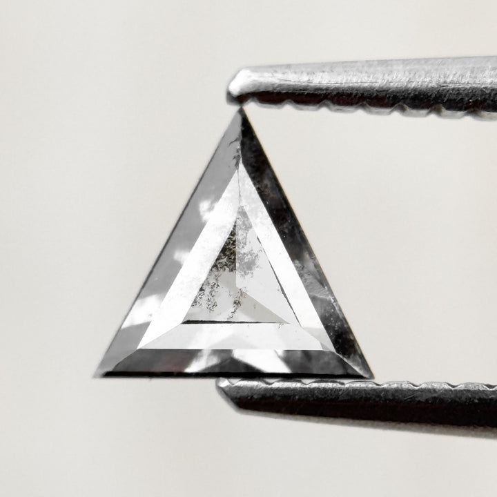 0.53 Ct Triangle Rose Cut Grey Natural Salt and Pepper Diamond