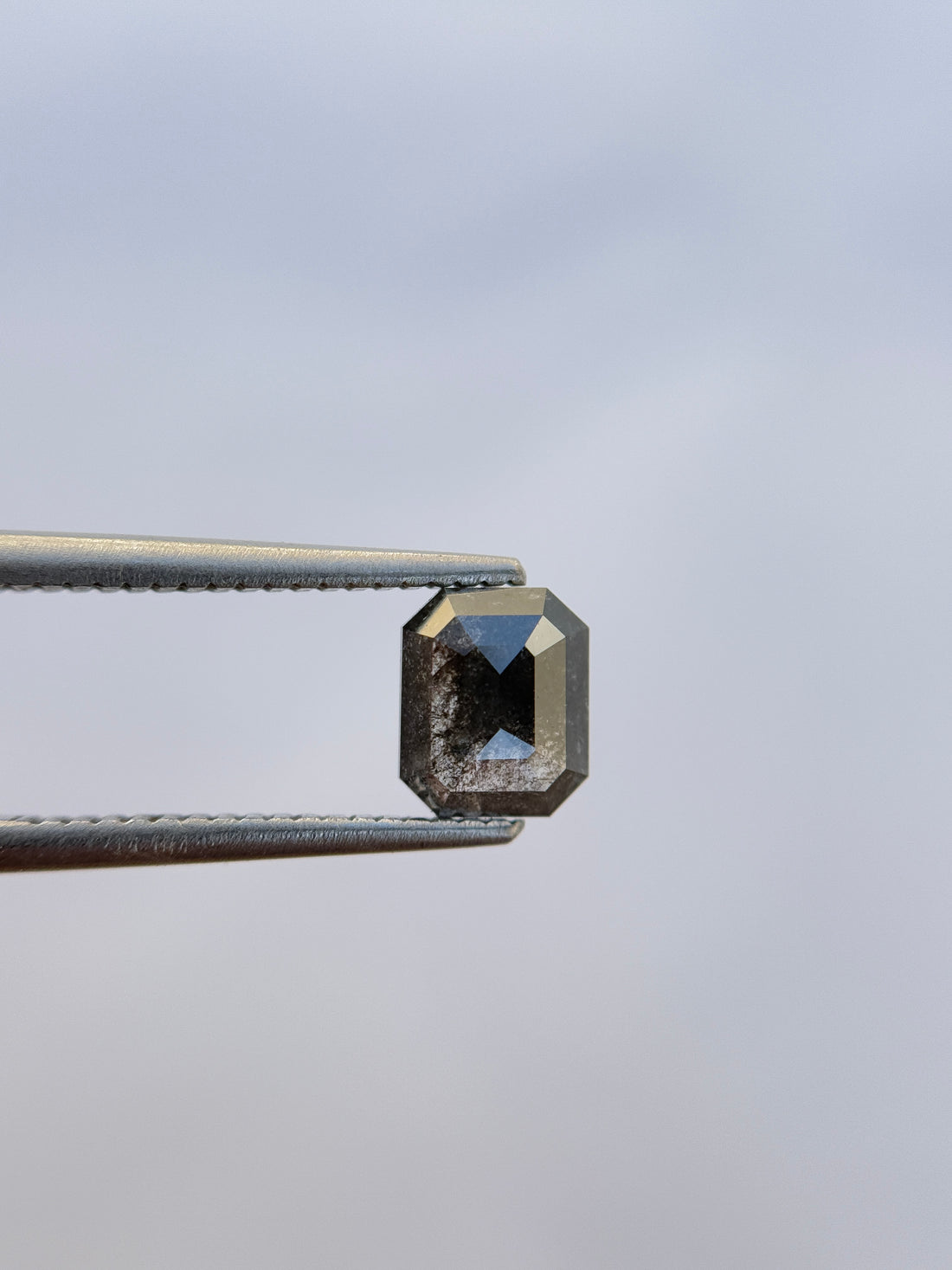 1.15 Ct Emerald Rose Cut Grey Black Natural Loose Diamond