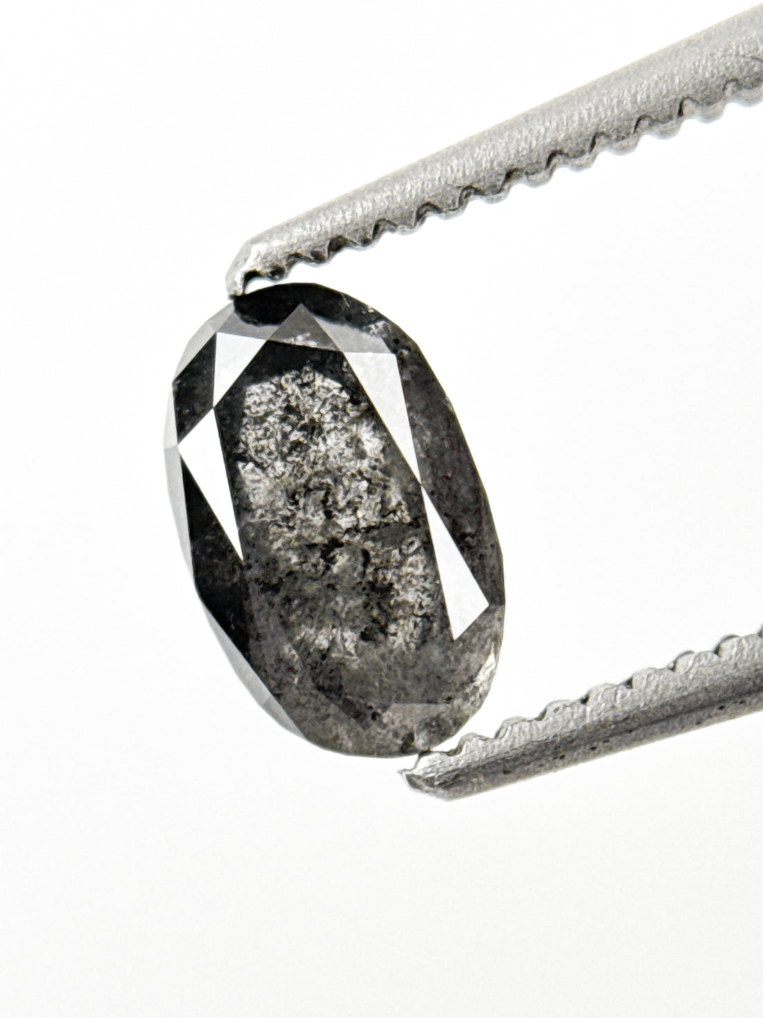 0.56 Ct Oval Rose Cut Grey Natural Salt and Pepper Diamond
