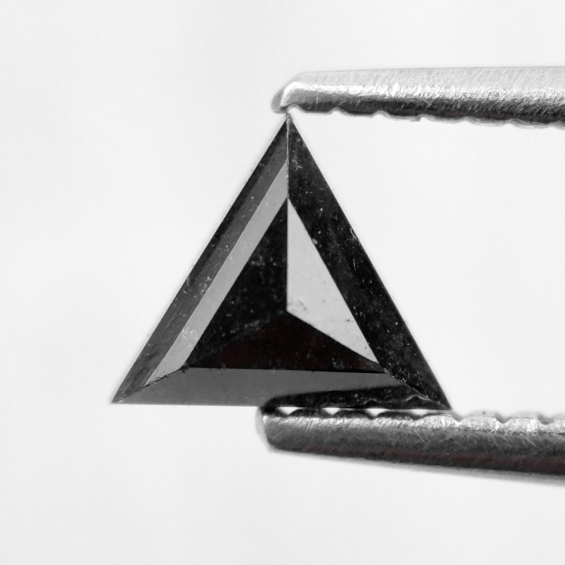 0.60 Ct Triangle Rose Cut Black Natural Salt and Pepper Diamond
