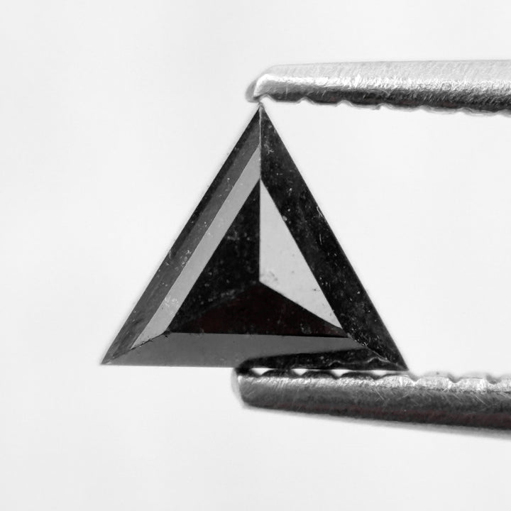 0.60 Ct Triangle Rose Cut Black Natural Salt and Pepper Diamond